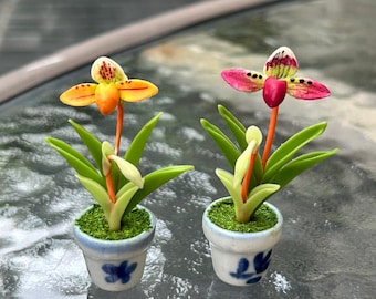 Miniature Flower,Miniature Flower Pot,Miniature Vase,Dollhouse Flower,Miniature Garden,Dollhouse Flower Pot,Dollhouse,Clay Flower