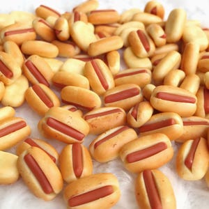 10/20 Stk. Miniatur Hot Dog, Miniature Sandwiches, Miniaturbäckerei, Miniature Food, Food Lot,Miniatur Brot,Mini Hot Dog,Puppenhaus Hot Dog