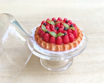 ミニチュアストロベリーパイ、ミニチュアフルーツパイ、ドールハウスパイ、ミニチュアパイ、ミニチュアスイーツ、ドールハウスベーカリー、ミニチュアフェイクフード、ミニフルーツパイ