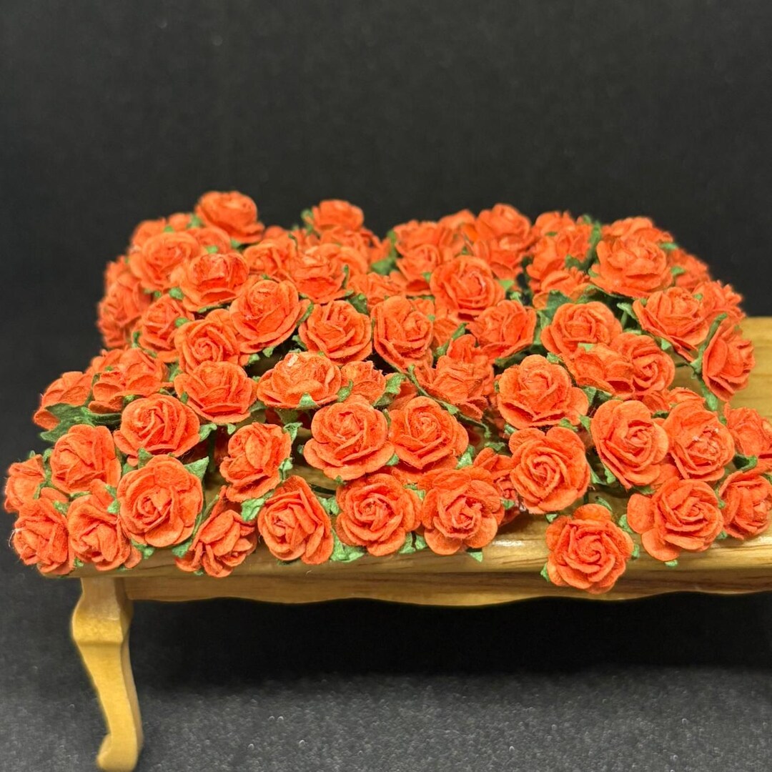 Mini Rolle Paper Roses 50 Pcs.10mm. Mulberry Paper Rose,miniature Paper Flower,mini Rose ...
