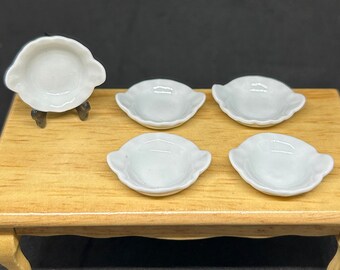 5 Miniature Ceramic Bowl,Dollhouse Bowl,Miniature food bowl,Mini ceramic bowl,Dollhouse food bowl,Miniature plate,Dollhouse