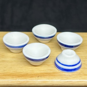 5 Miniature Bowl,Mini Ceramic  Bowl,Miniature food Bowl,Miniature Plate, Dollhouse Bowl,Dollhouse Accessories,Dollhouse Plate