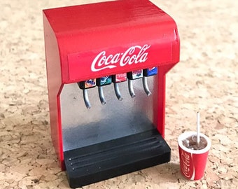 Miniature Coca Cola Machine,Miniature Coke Cup,Miniature Furniture,Miniature Coke,Coke Drink