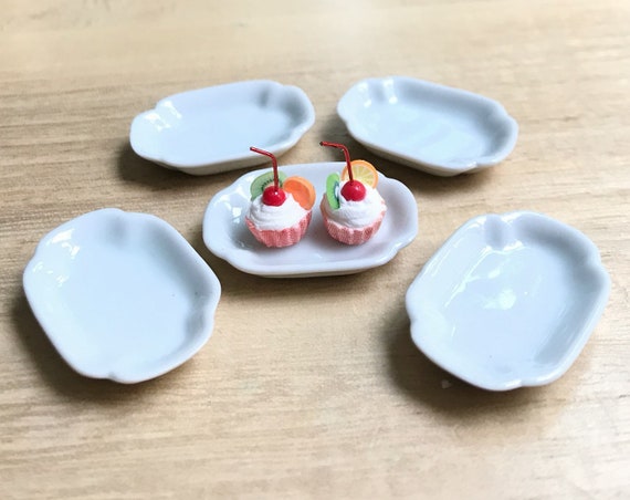 15 pièces maison de poupée miniature 1:12 porcelaine bleue et blanche service de table à thé tasse à vaisselle assiette à café en porcelaine - France
