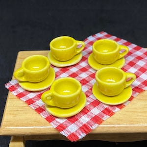 5 Miniature Empty Coffee Cup Set Miniature,Dollhouse Coffee Cup,Miniature Coffee,Dollhouse Coffee,Mini Coffee Cup,Dollhouse DIY