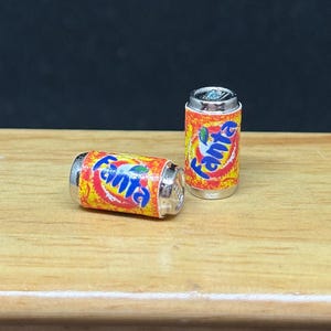 Miniature Fanta Can,Miniature Cans, Dolls and Miniature,Miniature Beverage ,Miniature drink,Dolls house Food,Miniature Food,Coke can