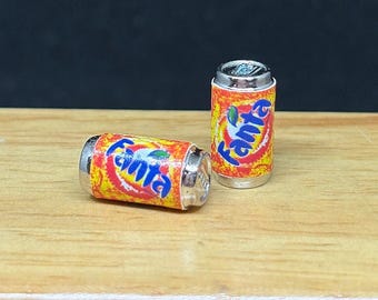 Miniature Fanta Can,Miniature Cans, Dolls and Miniature,Miniature Beverage ,Miniature drink,Dolls house Food,Miniature Food,Coke can