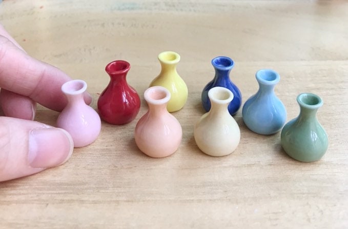 好評 ミニチュア花瓶、ミニチュア陶器花瓶、ドールハウスの装飾、人形 小物・アクセサリー