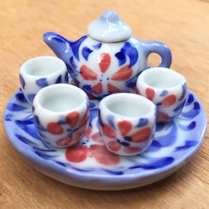 Miniature Tea Set,Miniature Chinese Tea Set,Miniature Coffee,Dollhouse Tea set, Miniature Tea Pot,Dollhouse Tea Pot,Miniature Coffee