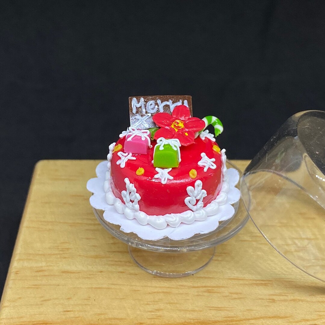 Miniature Christmas Cake miniature Cakes dollhouse Bakery christmas miniature-christmas-cake-miniature-cakes-dollhouse-bakery-christmas