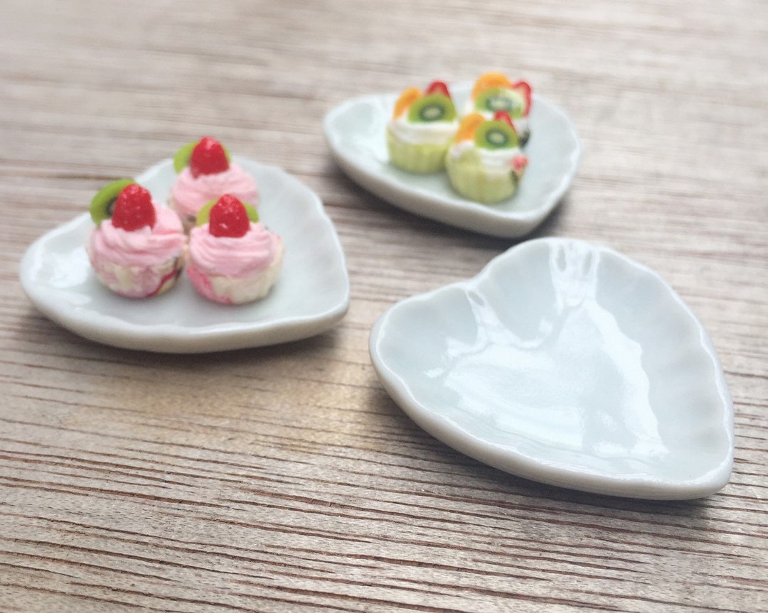 Mini Rice Plates 5pcs. Miniature Plate,mini Ceramic Plate,miniature Food Plate,cake ...