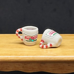 2 pcs.Miniature Coffee Mug,Miniature Coffee Cup,Coffee Mug Ceramic, Miniature Food,Dollhouse Miniature, Miniature Jewlery,Dollhouse