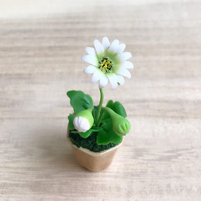 Miniature Flower,Miniature Flower Pot,Miniature Gerbera,Dollhouse Flower,Miniature Garden,Dollhouse Gerbera