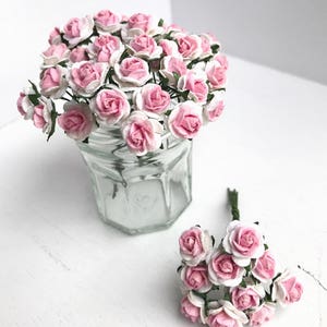 10 mm.Miniatur Maulbeerpapier Blumen,Miniatur Papierblume,Mini Rose Blume,Papierblume,Miniatur Rose,Papier Rose,DIY Blume
