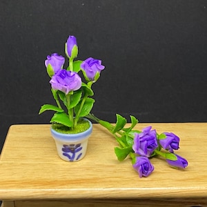 Miniatur Blume,Miniatur Lila Rose,Puppenstubenblume,Miniatur Rose,Puppenhaus Rose,Blumen Bouquet,Miniatur Rose Bouquet(Code:CFROSE)