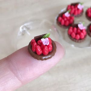 Miniature Chocolate Strawberry Cake,Miniature Sweet,Dollhouse cakes,Miniature bakery,Miniature Cakes,Dollhouse Bakery,Fruit Cakes image 4