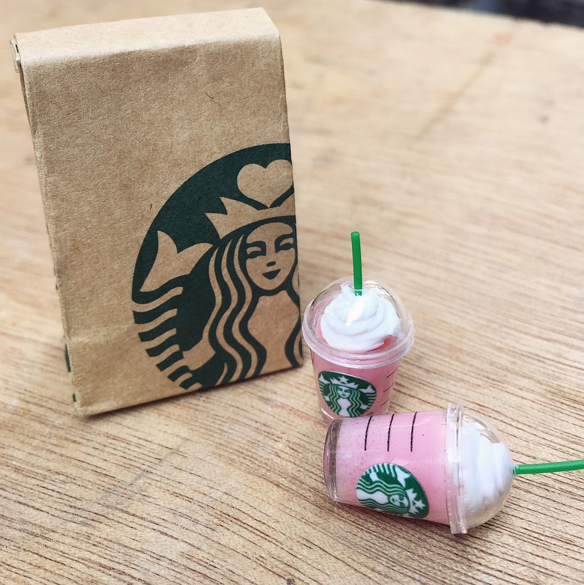 DIY Doll Miniature Accessories Starbucks Coffee - No Polymer Clay 