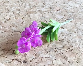 Miniature Flower,Miniature Orchid,Dollhouse Flower,Miniature Garden,Dollhouse Clay Orchid Flower,Mini Orchid Dollhouse Garden