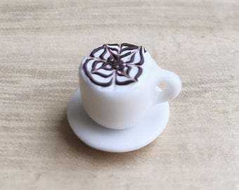 2 sets Miniature Coffee Cup, Miniature Coffee, Miniature Capuchino, Dollhouse Sweets, Dollhouse Coffee set