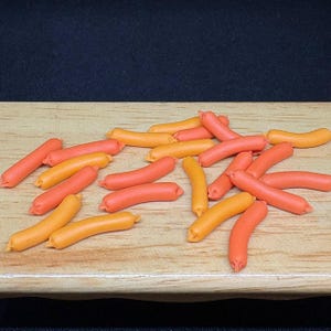 Miniature Hot Dog,Miniature Sausage,Miniature Food,Dollhouse Hot Dog,Miniature Hotdogs,Dollhouse