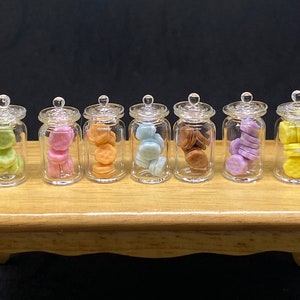 Miniatur Glasschale mit Bäckerei, Miniatur Echt Glas Flasche mit Cookies,Miniatur Dose,Miniatur Schüssel,Miniatur mit Deckel