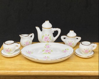 Miniature Tea Set,Miniature English Tea Set,Miniature Rea Cup,Dollhouse Tea set, Miniature Tea Pot,Miniature Dollhouse
