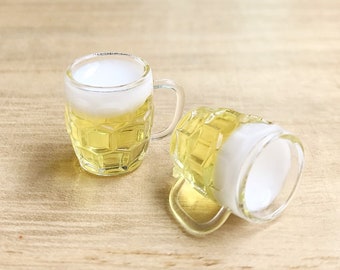 2/5pcs.Miniature Beer Mug,Miniature Beer Glass,Miniature dolls house,Dollhouse beer,Beer Glass ,Beer Mug,Miniature Drink