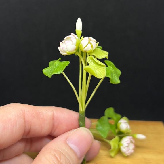 ミニチュア蓮、ミニチュア植木鉢、ミニチュア花瓶、ドールハウスの花