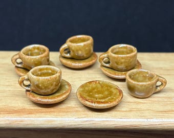 5 Leere Miniatur Kaffeetassen Set,Puppenhaus Kaffeetassen,Mini Kaffeetassen,Puppenhaus DIY