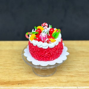 Miniature Christmas Cake,Miniature Cakes ,Dollhouse Bakery,Christmas Cakes,Christmas Accessories,Handmade Cakes