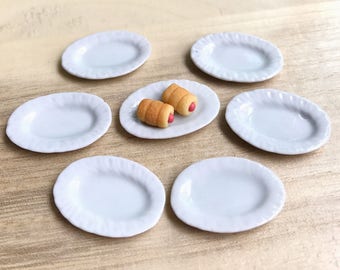 Miniature Plate,Ceramic Plate Miniature,Miniature food Plate,Dollhouse Plate,Small Plate,Dollhouse tray,Miniature tray,DIY