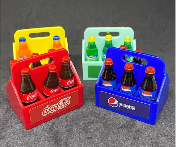 Miniature Coca Cola 6 Bottle With Tray,miniature Coke, Dolls and