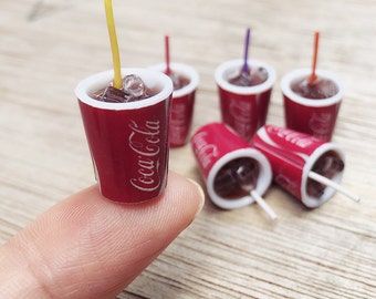 1/2pcs.Miniature Coke Cup,Miniature Coke,Dolls and Miniature,Miniature Beverage ,Miniature drink,Dolls house Food,Miniature Food,Coke,cup