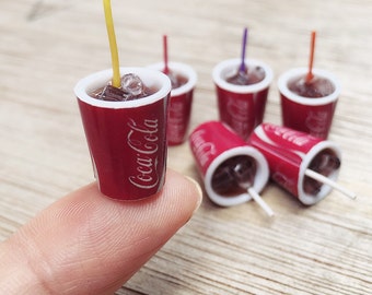 2 or5pcs.Miniature Coke Cup,Miniature Coke,Dolls and Miniature,Miniature Beverage ,Miniature drink,Dolls house Food,Miniature Food,Coke,cup