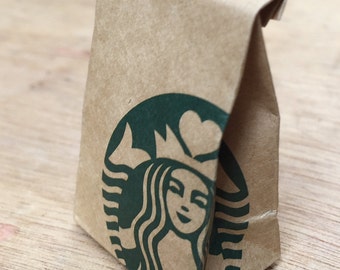 Miniature Starbucks Paper Bag,Miniature Bag,Dollhouse Starbucks,Dollhouse paper bag,Miniature Starbucks coffee,Dollhouse Starbucks coffee
