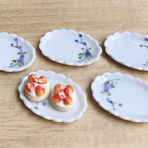5Miniature Ceramic Plate,Miniature Food Plate,Dollhouse Plate,Miniature tray,Ceramic Plate,Miniature food accessories,Miniature DIY