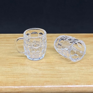 2pcs. Miniature Clear Acrylic Mug,Beer Glass, Miniature Beer Mug,Miniature Water Glass,Dollhouse Glass,Miniature Mug,Dollhouse mug