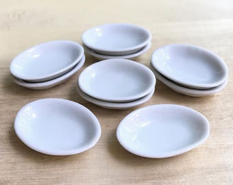 5 Miniature plate,mini ceramic bowl,miniature food plate,cake plate,small plate,dollhouse plate,dollhouse miniarue plate