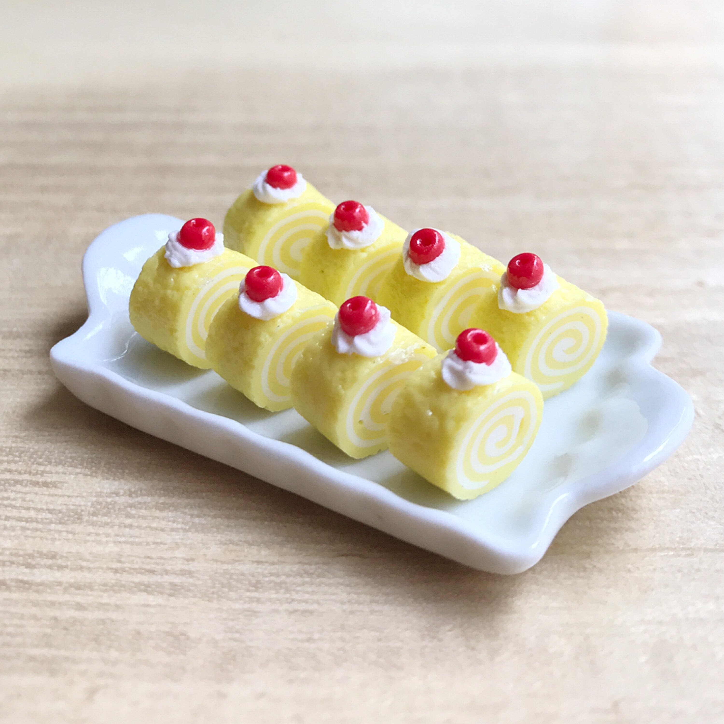 Miniature cake roll on ceramic trayMiniature cakesMiniature Etsy