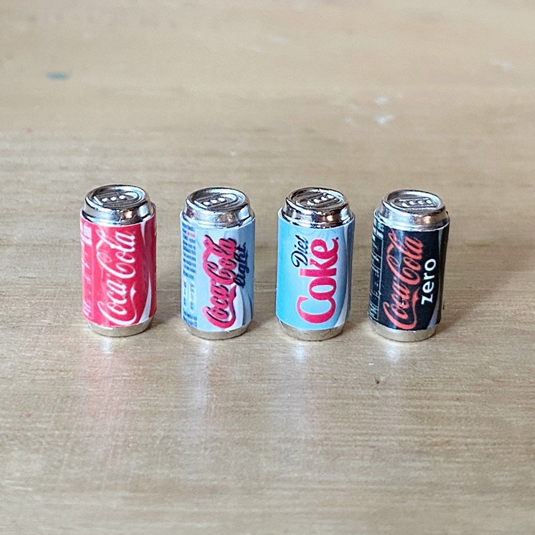 MonsterMagnets Barbie Dollhouse Miniature Soda Bottle Lot – 8pc Coke, Pepsi, Fanta, Sprite – 1:6 Scale