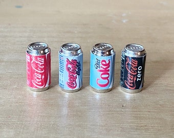 4pcs. Set Miniature Coke Cans,Miniature Cans, Dolls and Miniature,Miniature Beverage ,Miniature drink,Dollhouse Cans,Miniature Food