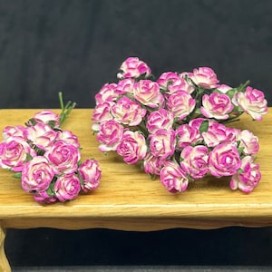 10 mm.Miniatur Maulbeerpapier Blumen,Miniatur Papierblume,Mini Rose Blume,Papierblume,Miniatur Rose,Papier Rose,DIY Blume