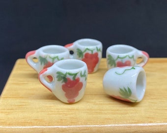 5 Miniature Empty Mug,Miniature Empty cup,Miniature Empty Coffee Cup,Dollhouse ceramic Mug,Miniature Mug,DIY Mug,miniature ceramic cup