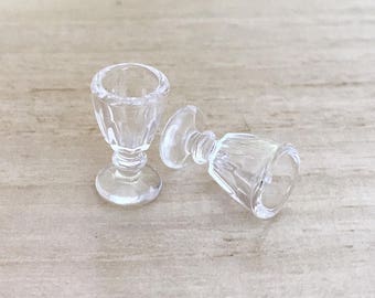 2 pcs.Miniature Wine Glass,Miniature Clear Acrylic Wine Glass,Miniature Water Glass,Water Glass,Mini Wine Glass,Miniature Glass