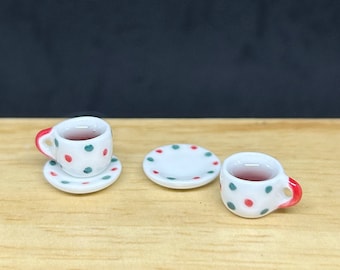 2 Sets Miniature Coffee, Miniature Ceramic Coffee Cup, Miniature Coffee for Dollhouse,Dollhouse Coffee