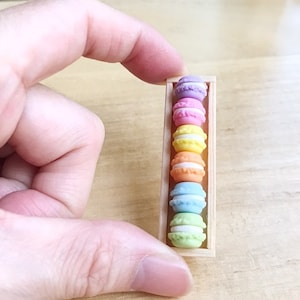 Miniature Macarons auf Tablett,Miniatur Macarons,Miniatur Lebensmittel,Miniatur Süßigkeiten,Fake Food,Puppenhaus Backstube,Mix Macarons