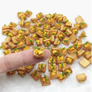 Miniature Mango Bread,Miniature Bakery,Miniature Sweet,Miniature food,Miniature Jewelry,Dolls house,Dolls and Miniature,Miniatures cakes,DIY