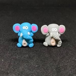 Miniature Elephant,Little Elephant,Tiny Elephant,Small Elephant,Miniature Animal,Dolhouse Elephant,Dollhouse Zoo,Clay