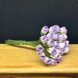 25 piezas de 5 mm. Mini rosas de papel morera, flores de papel en miniatura, mini rosas, flores de papel para casa de muñecas, rosas en miniatura, papel morera, manualidades DIY.