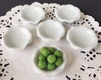 5Pcs. Miniature Ceramic Bowl,Dollhouse Bowl,Miniature food bowl,Mini ceramic bowl,Dollhouse food bowl,Miniature plate,Dollhouse Plate